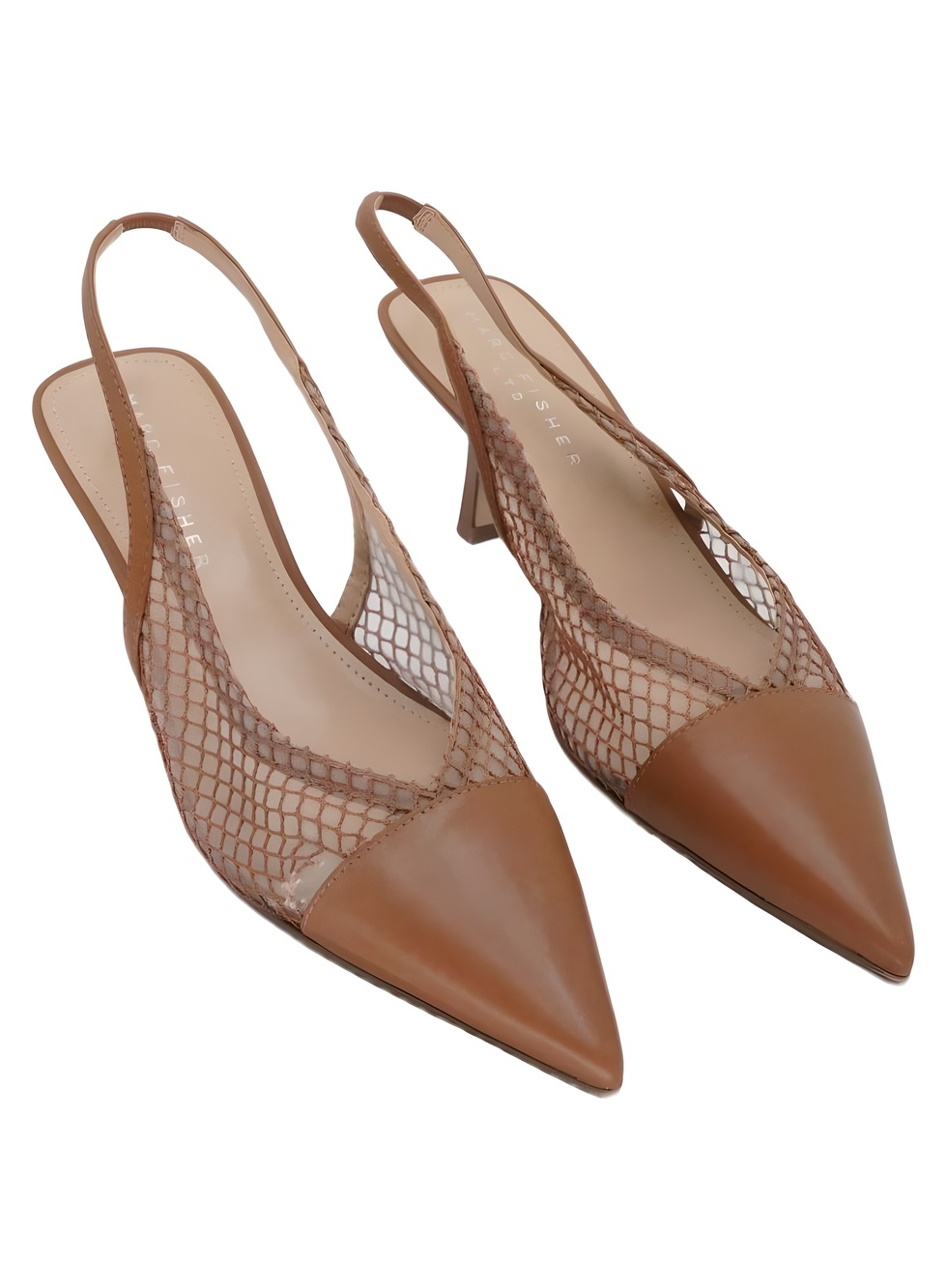 Marc Fisher LTD Gipsi 2" Kitten Heel Pointed Toe Slingback Mesh Pumps Size 9M